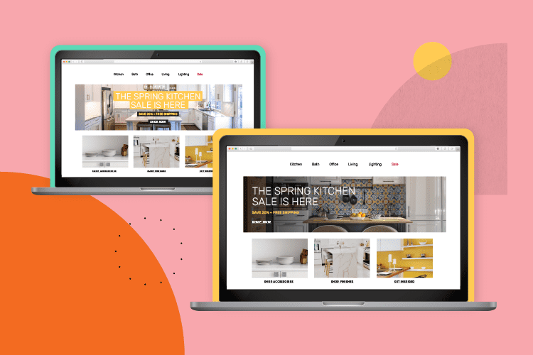 Home brand website with two homepage variants