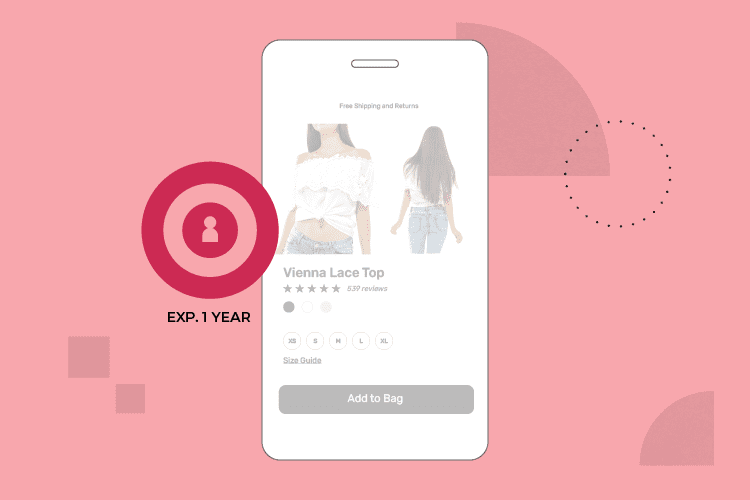 1 year cookie on a mobile clothing website