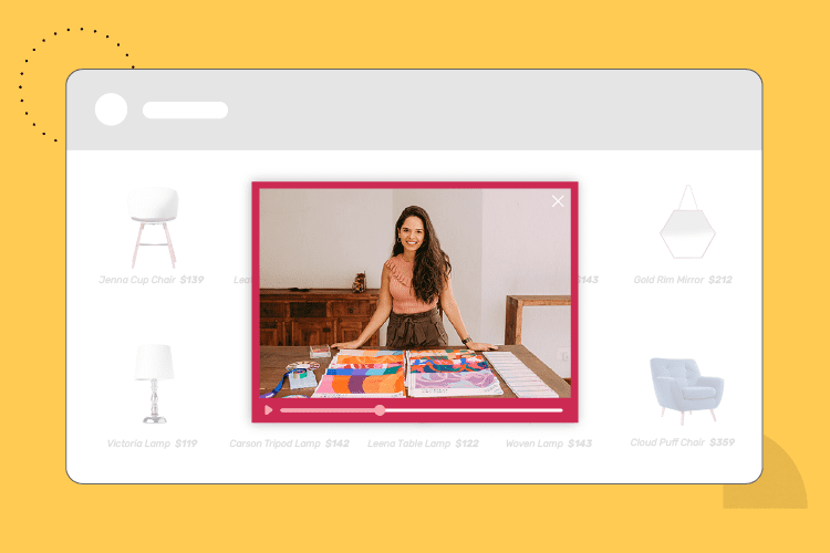 Video lightbox on a home goods website