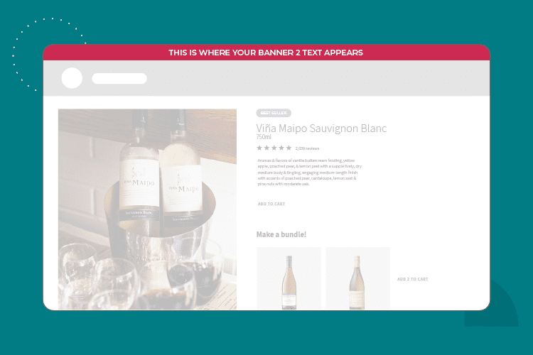 Top banner example on a wine website