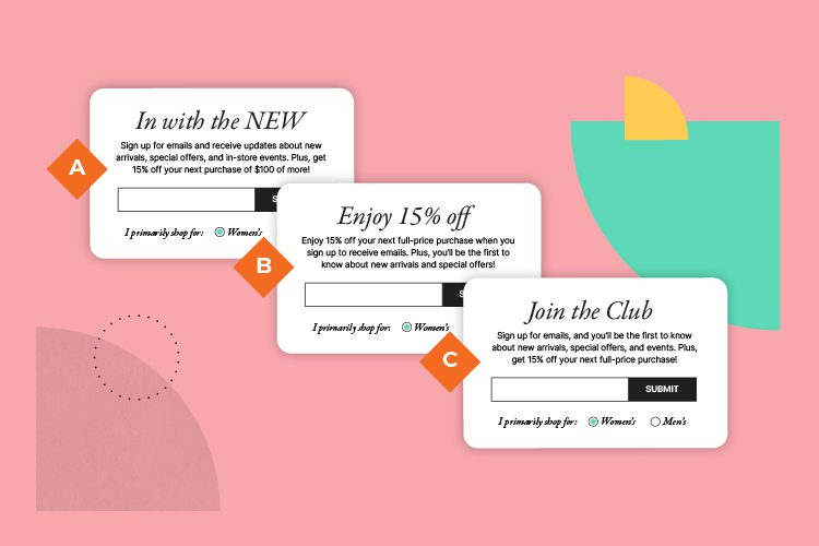 Apparel Brand Tests & Optimizes Lightbox for Email Subscriptions 
