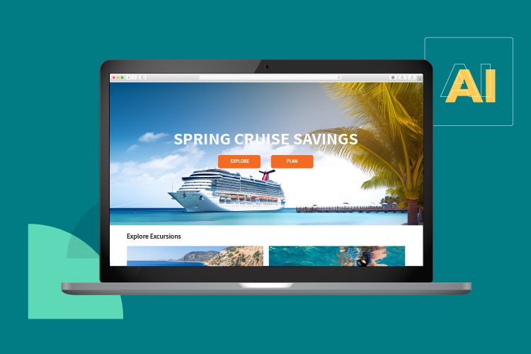 Cruise line homepage run with AI