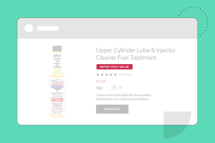 Badging on cylinder lube product page